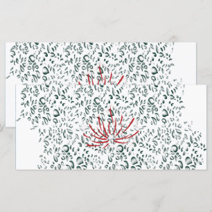 a red flower on a black background menu