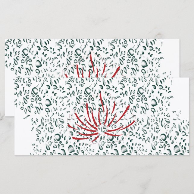 a red flower on a black background menu (Front/Back)