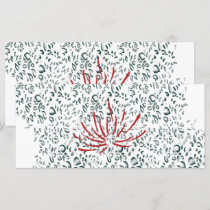 a red flower on a black background menu