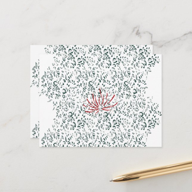 a red flower on a black background postcard (Front/Back In Situ)
