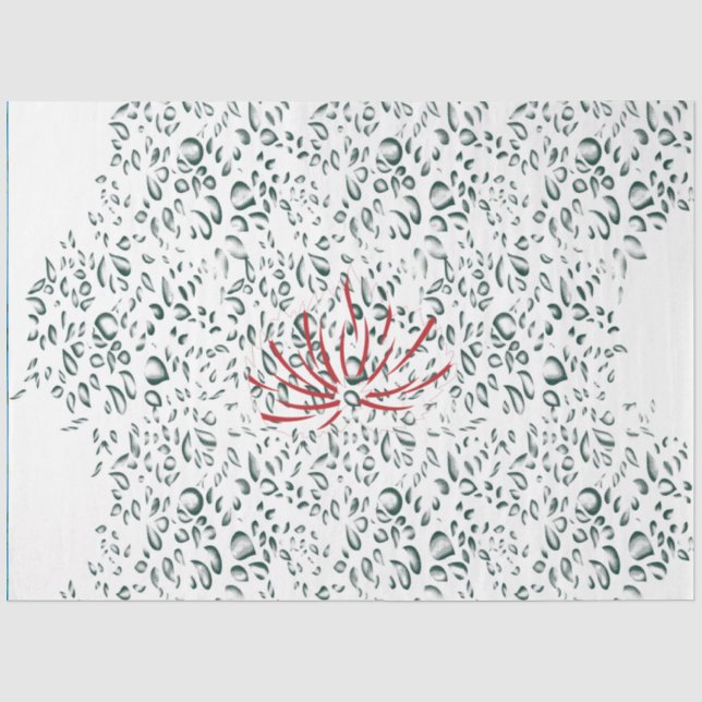 a red flower on a black background tissue paper (Front)