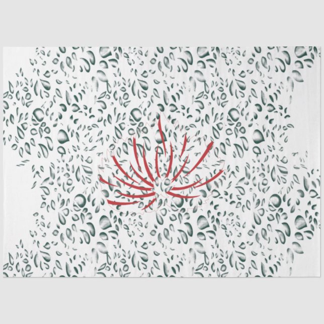 a red flower on a black background tissue paper (Front)