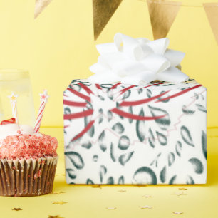 a red flower on a black background wrapping paper