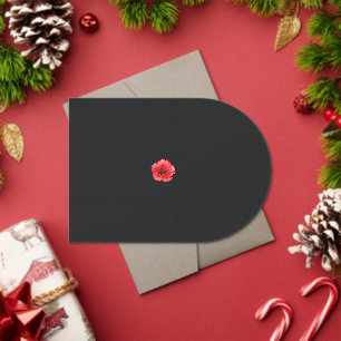 a red flower with a black centre on a black backgr acrylic invitations