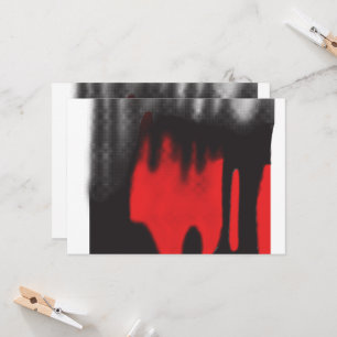 A red graphic design featuring bold geometric shap invitation