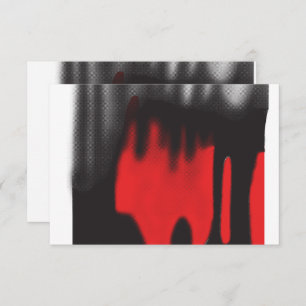 A red graphic design featuring bold geometric shap thank you card