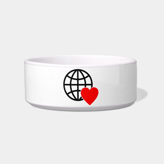 A red heart symbol created with smooth, bold lines bowl (Front)