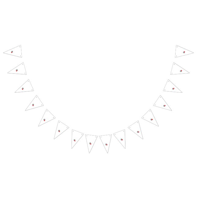 A red heart symbol created with smooth, bold lines bunting  (All)