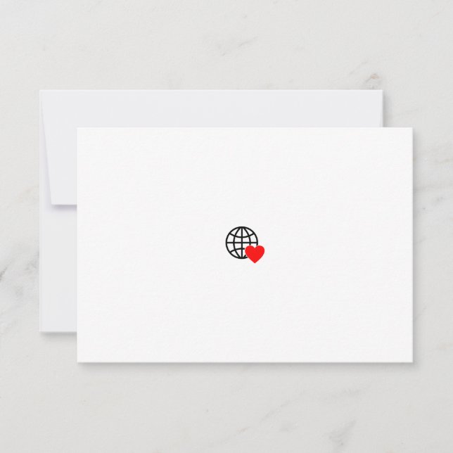 A red heart symbol created with smooth, bold lines card (Front)