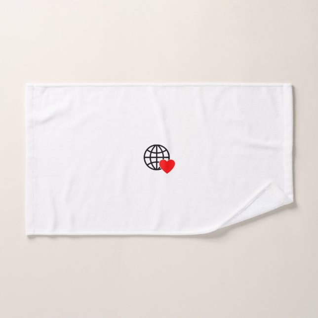 A red heart symbol created with smooth, bold lines hand towel (Hand Towel)