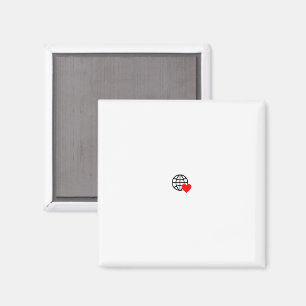 A red heart symbol created with smooth, bold lines magnet