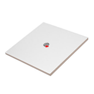 A red heart symbol created with smooth, bold lines tile