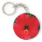 A Red Hibiscus Flower Keychain