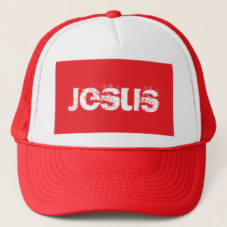a Red Jesus Trucker Hat