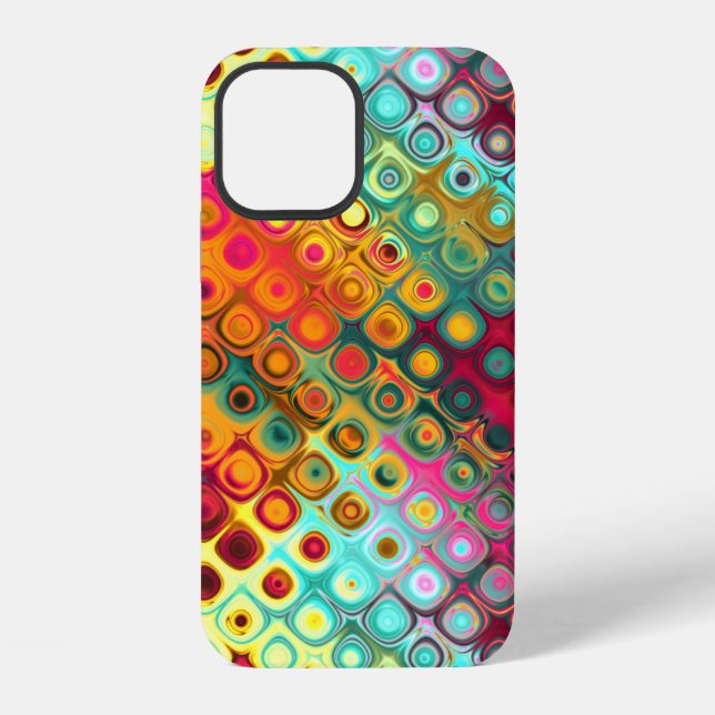 A Red Liquid Rainbow Dots Abstract Pattern Case-Ma iPhone Case (Back)