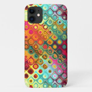 A Red Liquid Rainbow Dots Abstract Pattern iPhone 11 Case