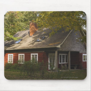 A Red Log Home Mouse Mat