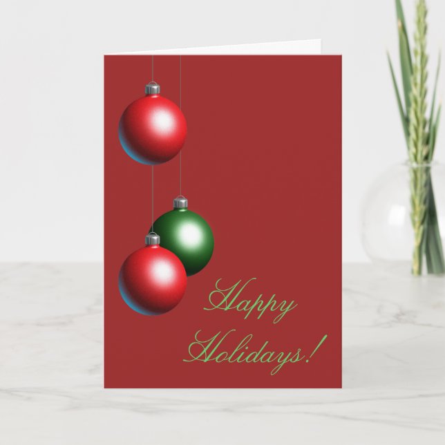 A Red Ornament Happy Holidays Card (corp.) (Front)