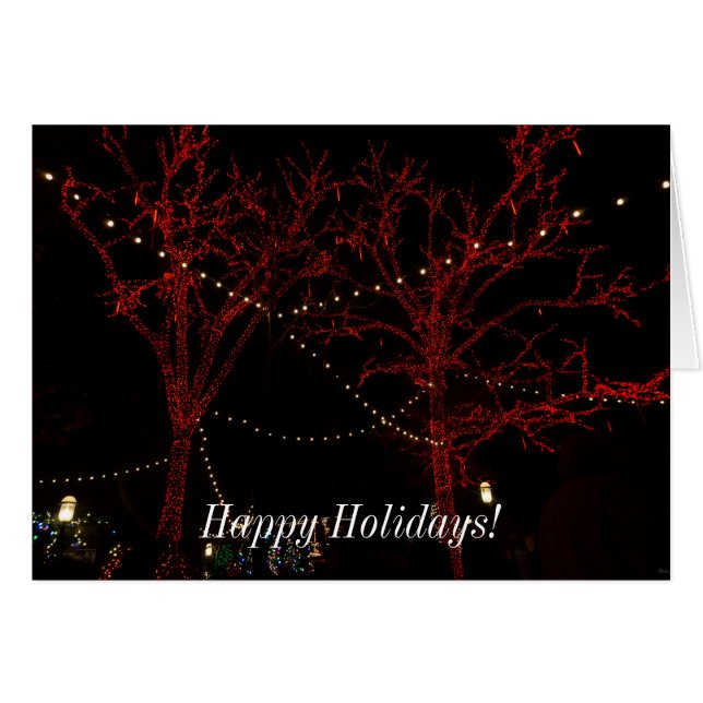 A Red Pair Happy Holidays Christmas Cards (Front Horizontal)