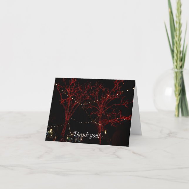 A Red Pair Thank You Christmas Card (Front)