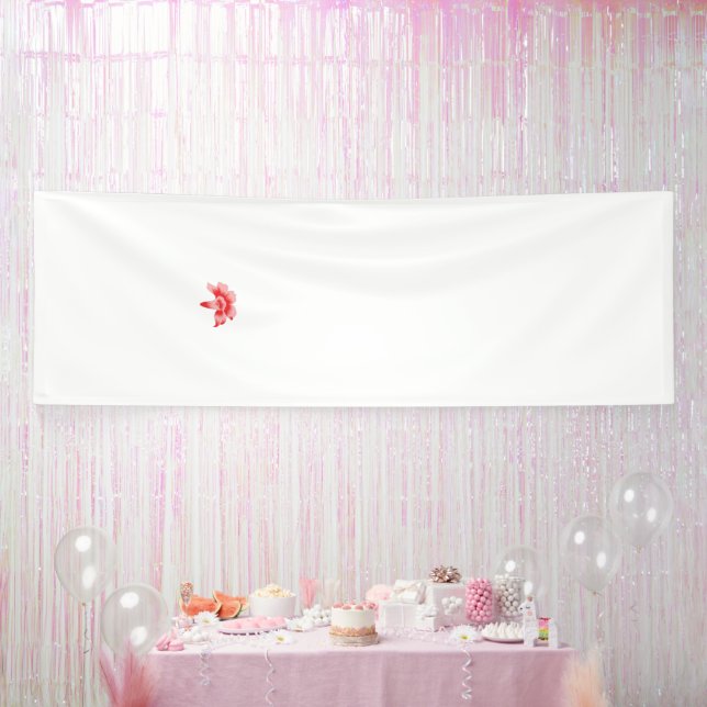 A red petal graphic resembling clip art, depicting banner (Party)