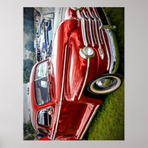 A red Plymouth Special Deluxe Coupe Poster