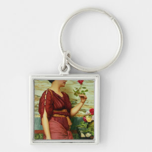 A red, red rose key ring