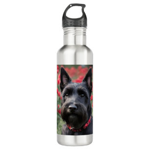 "A Red Rose for the Black Scottish Terrier" 710 Ml Water Bottle
