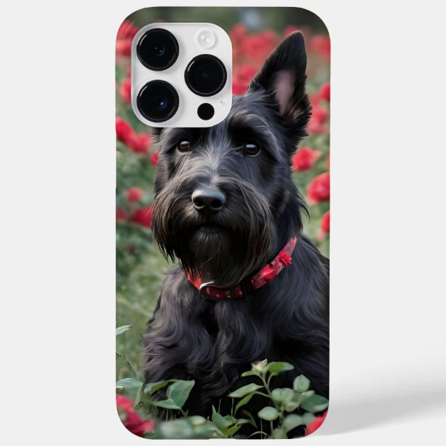 "A Red Rose for the Black Scottish Terrier" Case-Mate iPhone Case (Back)