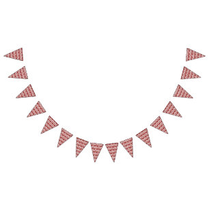 A red rug with a textured pattern is spread out on bunting