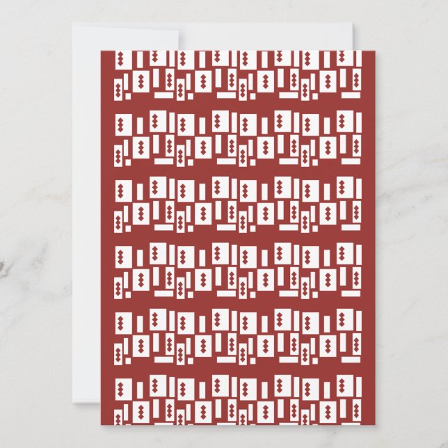A red rug with a textured pattern is spread out on invitation (Front)
