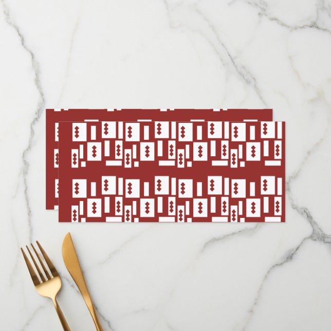 A red rug with a textured pattern is spread out on menu (Front/Back In Situ)