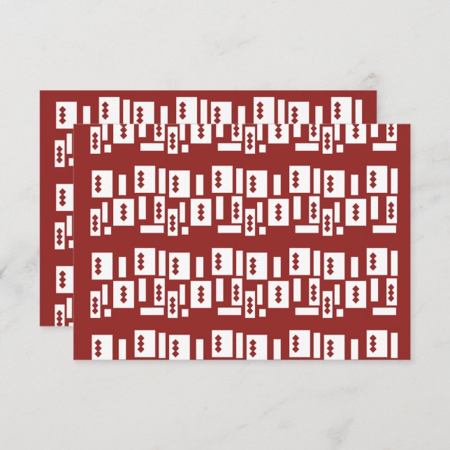 A red rug with a textured pattern is spread out on thank you card (Front/Back)