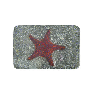 A Red Starfish   Galapagos, Equador Bath Mat