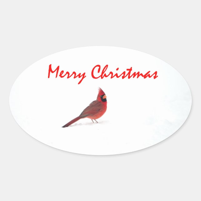 A redbird Christmas sticker (Front)