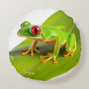 A Redeye Tree Frog Round Cushion