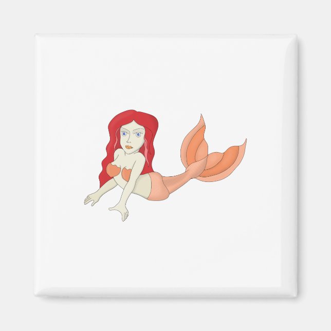A Redhead Mermaid Magnet (Front)