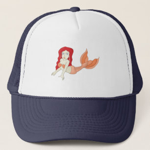 A Redhead Mermaid Trucker Hat