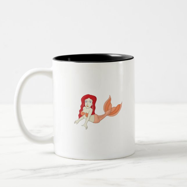 A Redhead Mermaid Two-Tone Coffee Mug (Left)