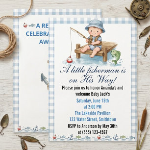 A Reely Great Celebration Awaits Fishing Baby boy Invitation