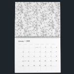 A refined black and white floral motif, highlighti calendar<br><div class="desc">This sophisticated product features a tastefully curated black and white floral motif,  showcasing a variety of intricate flowers and foliage. The diverse design captures the essence of elegance and beauty,  making it a timeless addition to any space.</div>