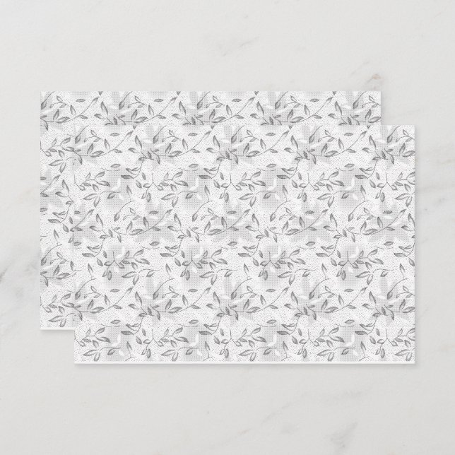 A refined black and white floral motif, highlighti thank you card (Front/Back)
