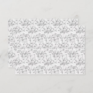 A refined black and white floral motif, highlighti thank you card
