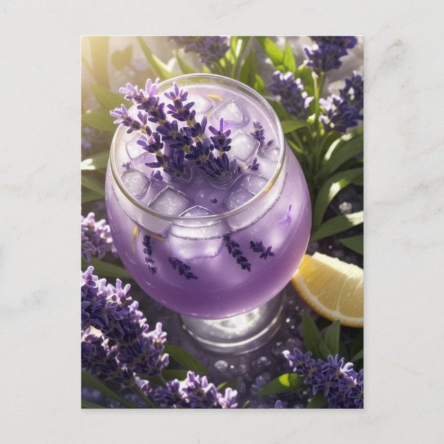 A Refreshing Glass of Lavender Lemonade Postcard (Front)