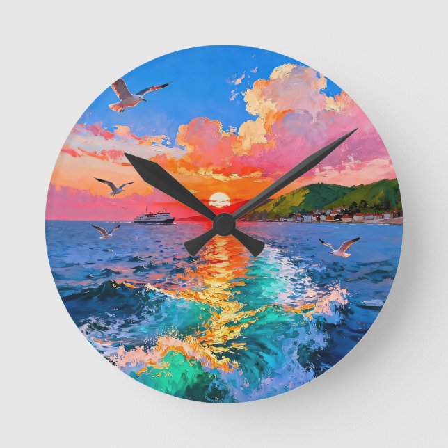 A Refreshing Melody 027 Round Clock (Front)