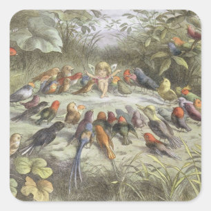 A Rehearsal in Fairy Land, illustration from 'In F Square Sticker
