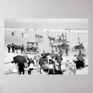 A Relaxing Day at Daytona Beach, Florida 1904 Poster