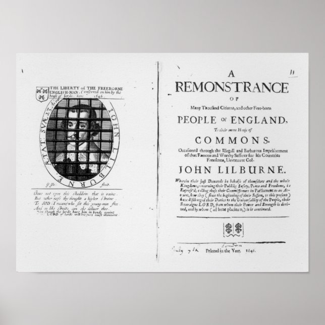 A remonstrance by the Levellers Poster (Front)