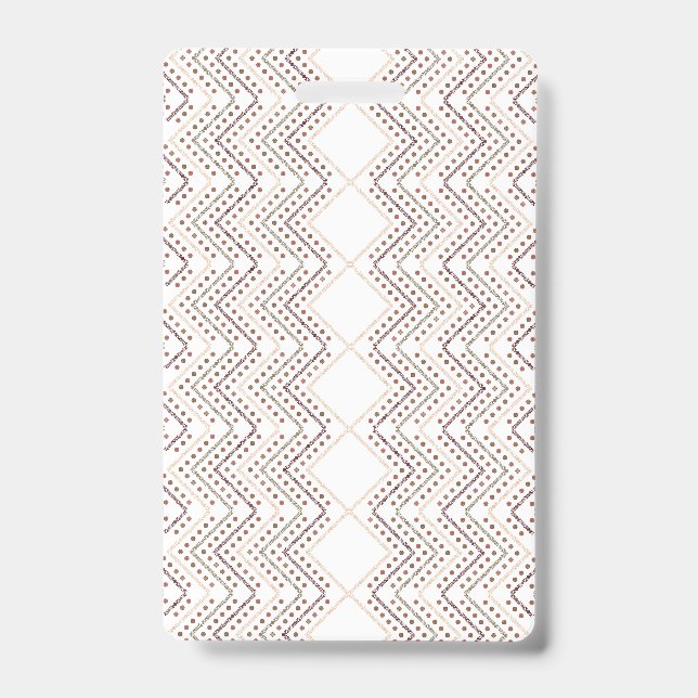 A repeating geometric pattern with diamond shapes  ID badge (Front)