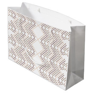 A repeating geometric pattern with diamond shapes large gift bag